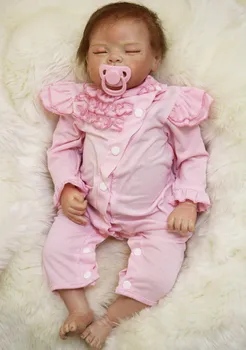 

22 Inch Vinyl Reborn Baby Doll Kid Accompany Present Lifelike Newborn Girl Babe Adorable Gift Toys for Girls 2020 New Design