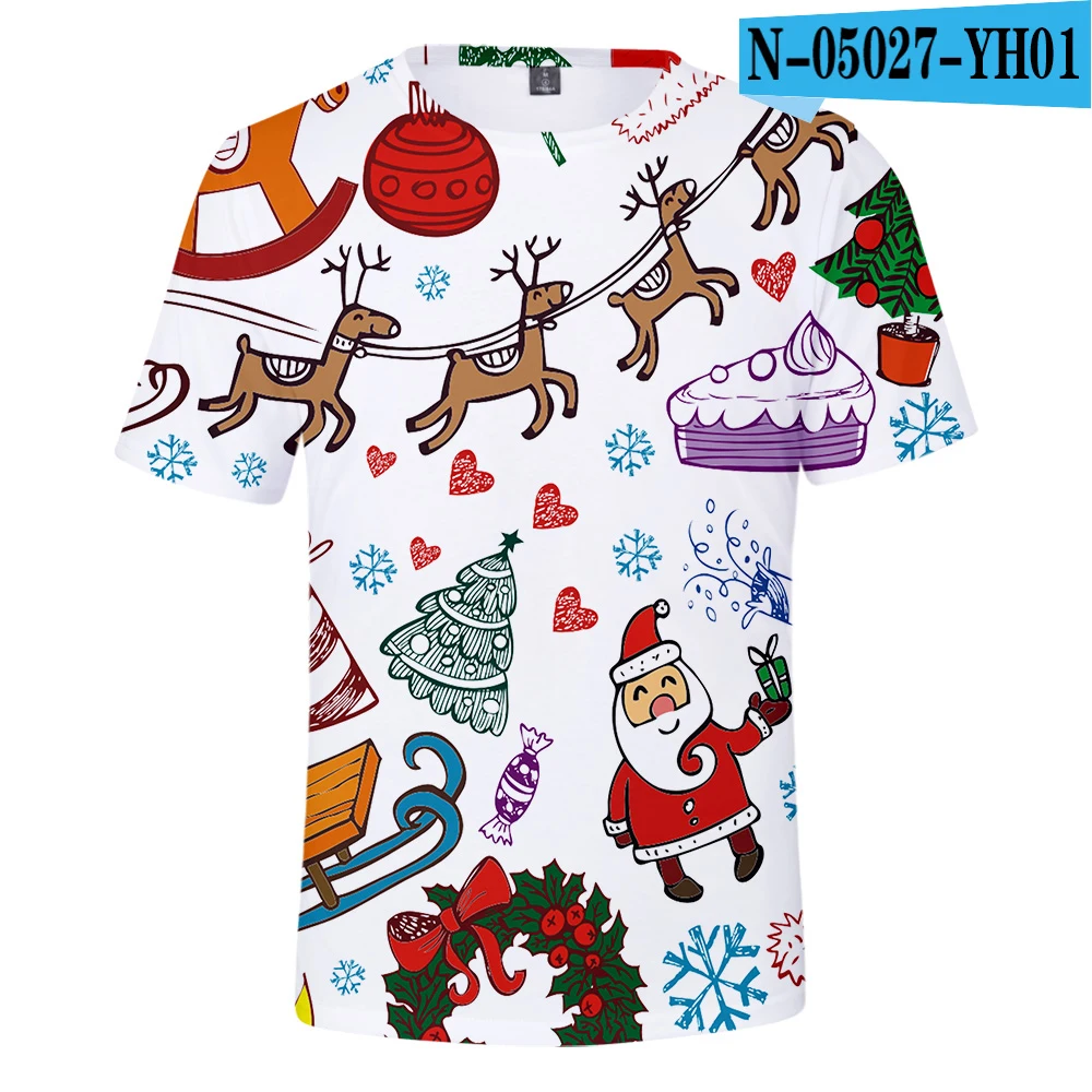 Luckyfriday, Женская Мужская Рождественская футболка, подарок, 3D топы ...