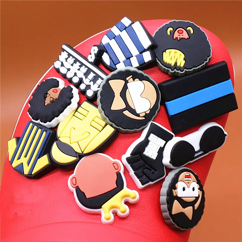 Crock Charms Accessories Custom Cartoon Cute PVC Shoe Croc Buttons Sandals Charms Black Lives Dope Father Portrait Free Shipping