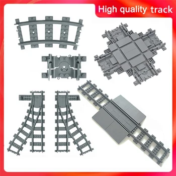 

City Trains Track Train Flexible Tracks Rail Straight Curved Rails Building Block Bricks Model Compatible All Brands Toys