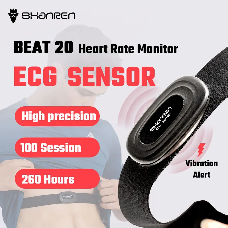 SHANREN Heart Rate Monitor Chest Strap IP68 Waterproof Fitness Tracker