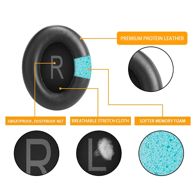 KUTOU Premium Replacement Ear Pads - High-Quality Foam Cushions