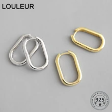 LouLeur, серебро 925 пробы, большие u-образные овальные серьги, золотые, винтажные, геометрические, креативные, простые, дикие, шикарные серьги для женщин, ювелирное изделие, подарок