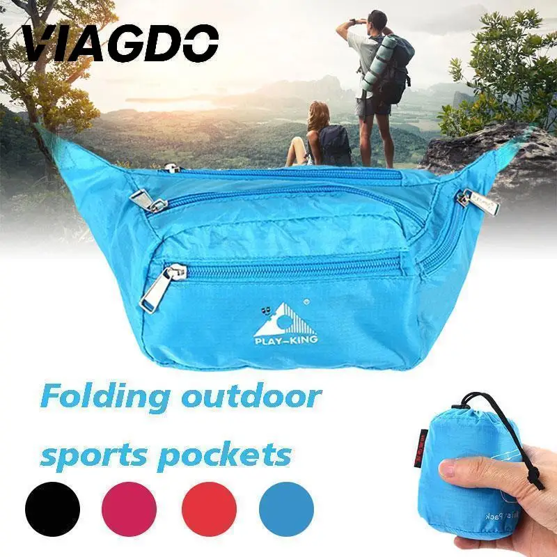 Lightweight Unisex Waist Bags Foldable Handbag Men Waterproof Chest Fanny Pack Female Belt Bag Outdoor Sports Waist Pack Purse
