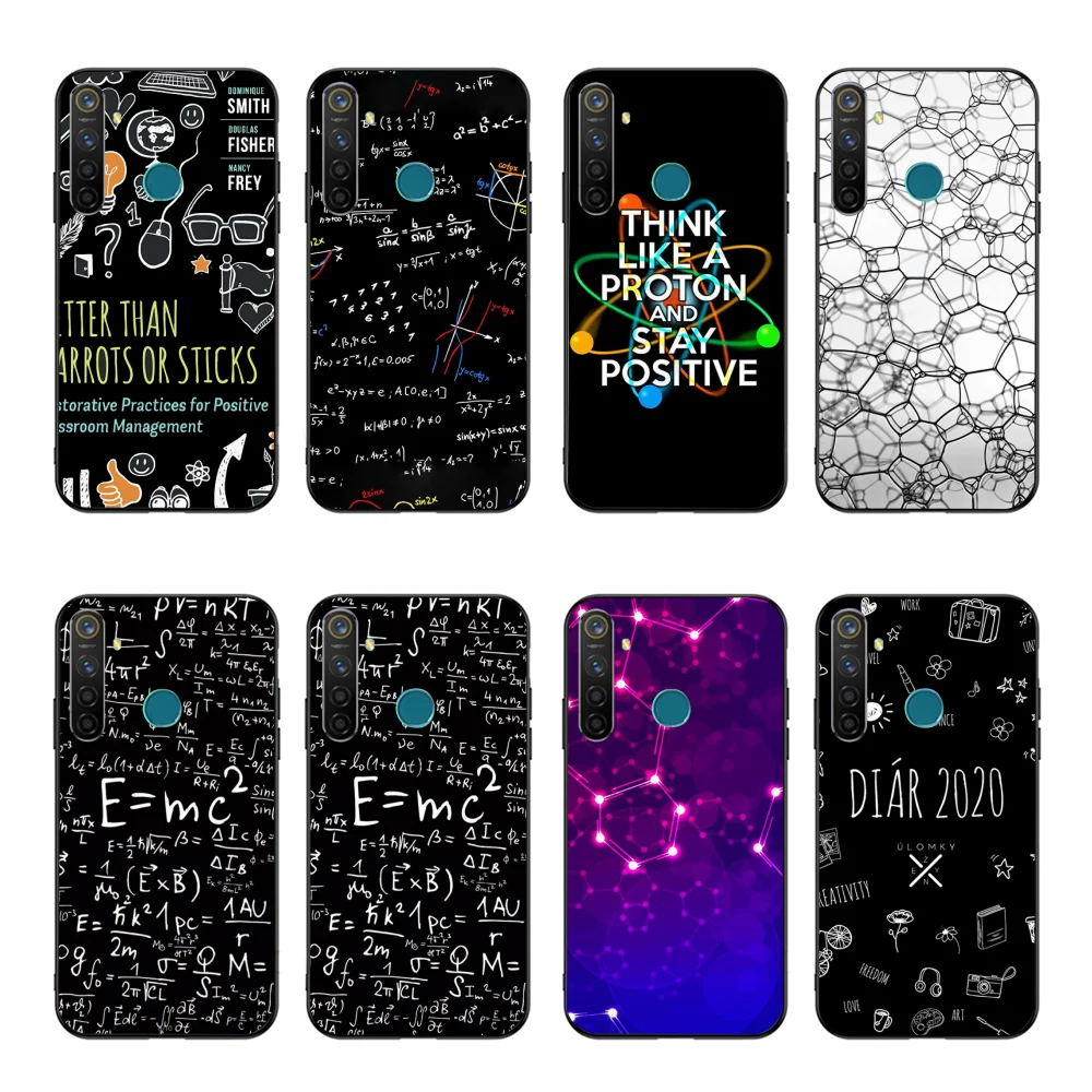 

NBDRUICAI Symbol Math Science Physics Formulas Soft black Phone Case For OPPO Realme 5 3 2 Pro F7 F9 F11 F3 RENO Cover