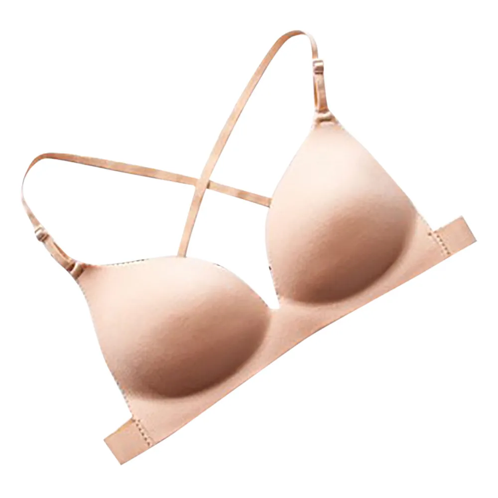 New Arrival Pure Color Women Sexy Wireless Bra Adjusted-straps Top Vest Breathable Chest Pad Wearing Sports Underwear 2019 | Женская