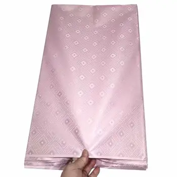 

2020 New Rose Gold african lace fabrics Fashion embroidery bazin riche getzner with beads nigerian bazin lace fabric 10 yards