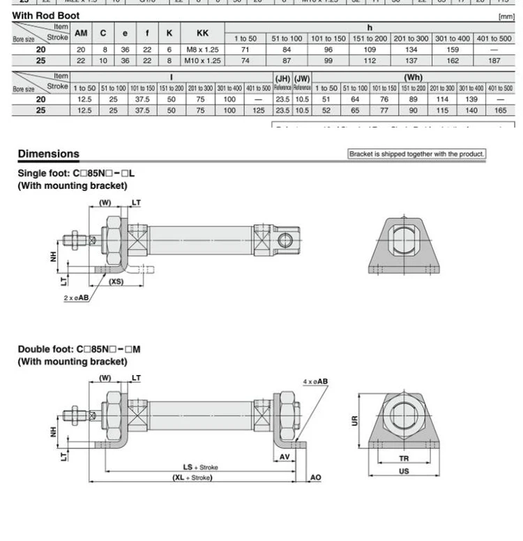 Мини-цилиндр CD85N12-25-B CD85N12-50-B CD85N12-75-B CD85N12-100-B баллоны из нержавеющей стали CD85N серии