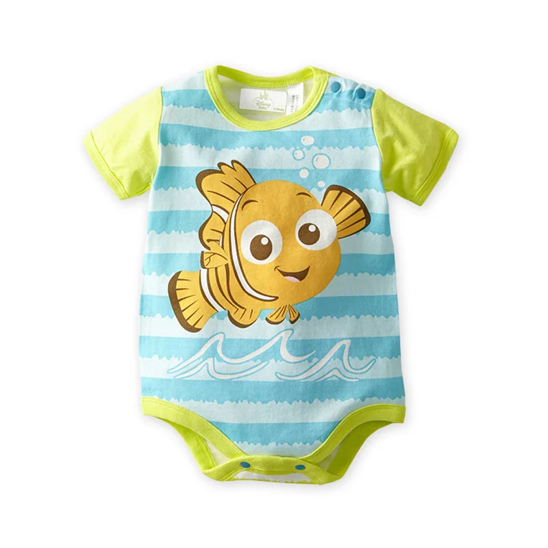 Летний для новорожденных Одежда Цельный комбинезон с короткими рукавами Милый