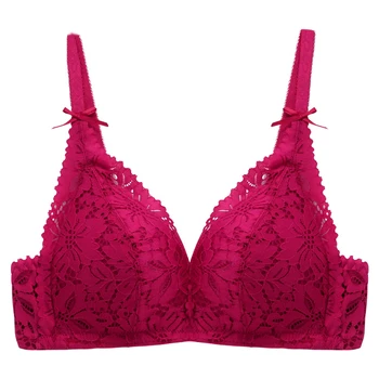 

E lovegirl Sexy Lace-trimmed ladies Bra Adjustment Type Gathers Three-breasted Underwear Without Steel Ring Lace Undewear