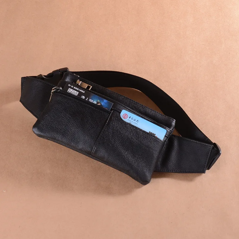 

Women's Wallet Fashion Korean-style Ultra-Thin Multilayer Leather Pocket Running I Body Hugging Anti-Theft Sports Waist Pack Sho