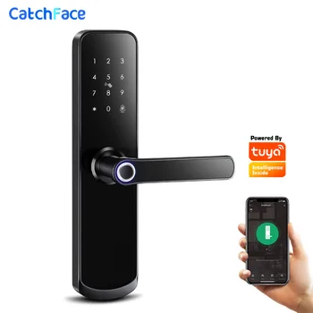 

Tuya app Fingerprint Door Lock Wifi Code Card Key Touch Screen Smart Door Lock Security Digital Electronic Lock For Home