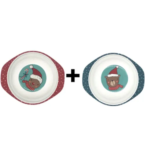 Bowl Set JINSERTA Merry Christmas детская миска тарелка блюдо мультфильм дети анти-падение меламиновая посуда Десерт Фрукты закуски декоративный поддон - Цвет: Bowl Set