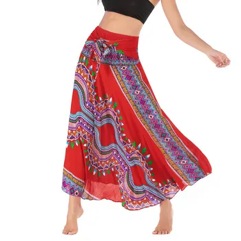 

Elegant 2020 New Sexy Women Long Hippie Bohemian Gypsy Boho Flowers Elastic Waist Floral Halter Skirt Falda Corta Best Selling