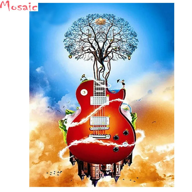 

DIY Diamond Painting Square round New Arrival fantasy art Guitar tree & castle Diamond Embroidery Complete Kit Decor Accessories