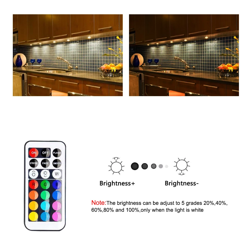 RGB 13 цветов светодиодный под шкафом свет датчик касания с регулируемой яркостью