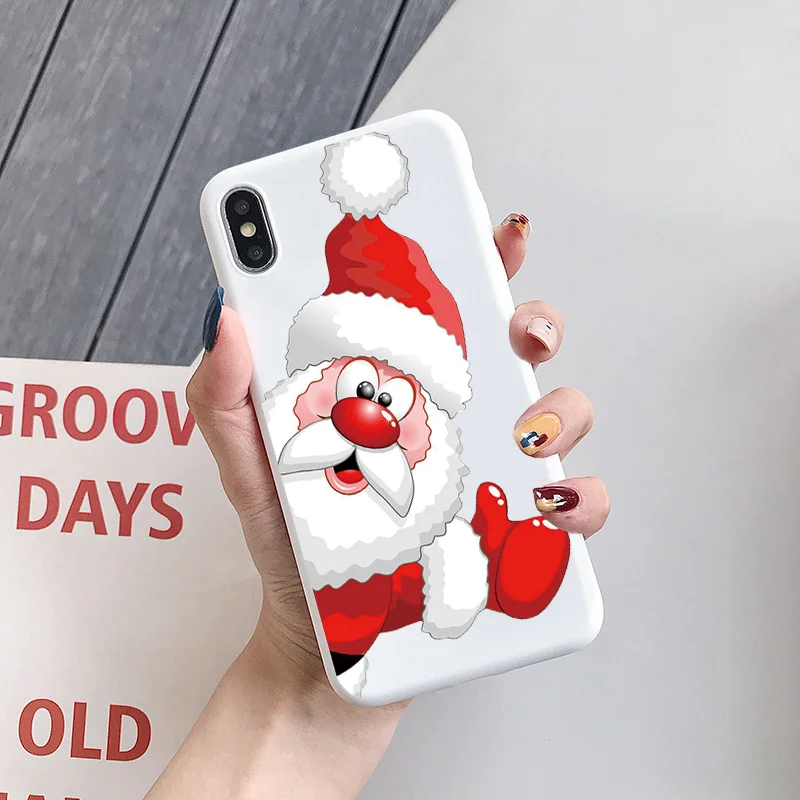 Чехол с рисунком на год и Рождество для iPhone 11 Pro XS Max X XR, Мягкий Силиконовый ТПУ матовый чехол для iPhone 6, 6 S, 7, 8 Plus, 5 5S, чехлы