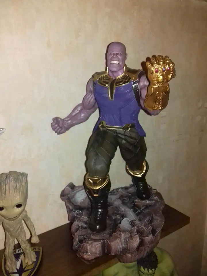 

[Top] 14" 38cm Statue Avengers Infinity War Thanos Full-Length Portrait GK Action Figure Collectible Model Toy original BOX