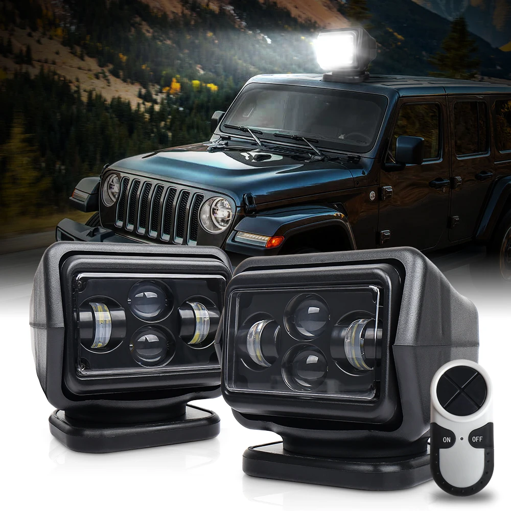 360 degree Rotate 60W 12/24V Led Search Light for Boat Marine Offroad 4x4 Spotlight