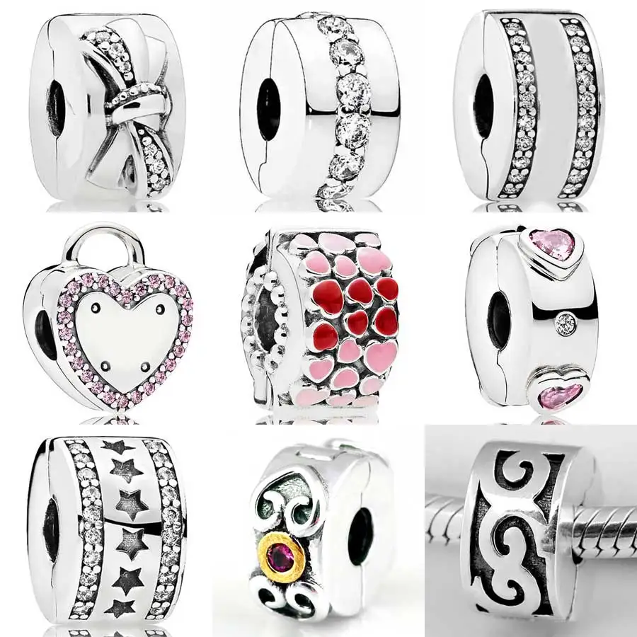

Shining Bow & Path Lock Your Promise Explosion Burst of Love Clip Stopper Beads Fit Pandora Bracelet 925 Sterling Silver Charm
