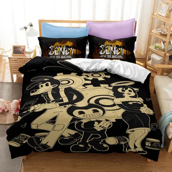 

Home Textile Bendy 3d Print bedding Set Children Cute Character Duvet Cover Set with Pillowcase Twin Full Queen King