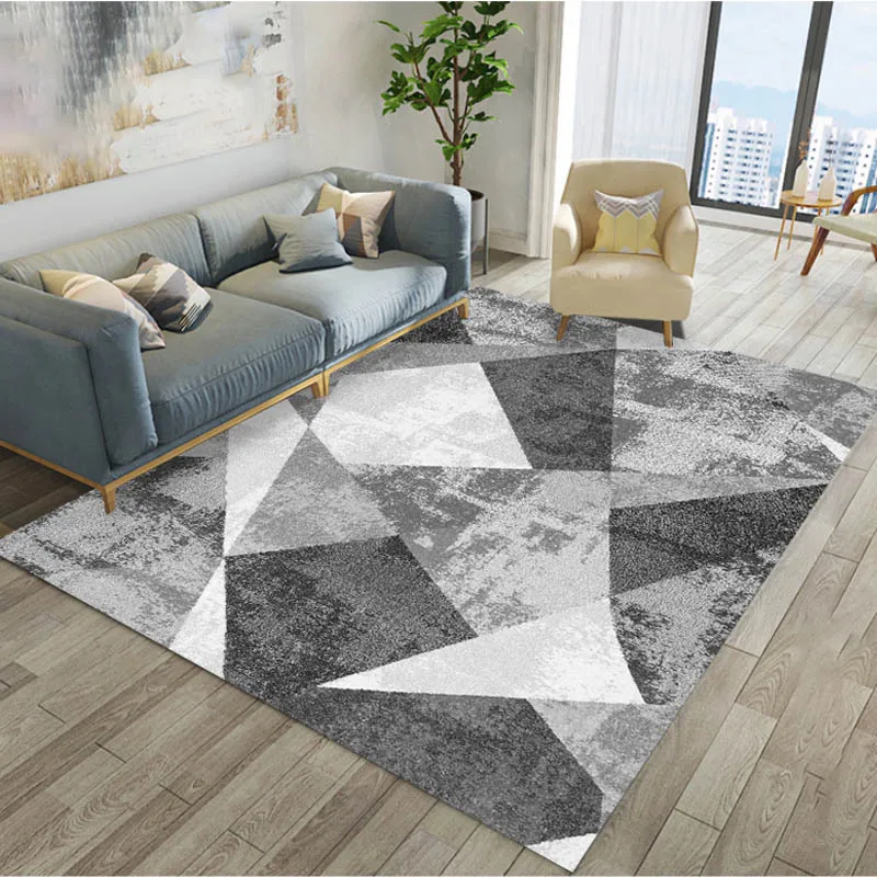 Geometric rug in living room home decoration bedroom sofa mat coffee table study office velvet crystal | Дом и сад