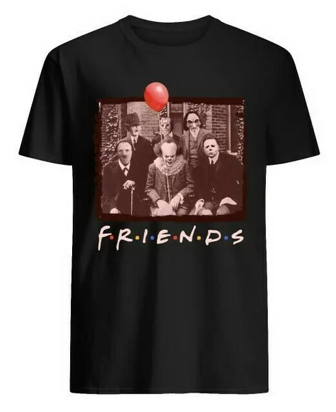 Friends Parody It Pennywise Horror Squad-черная футболка на заказ Графические футболки | Мужская