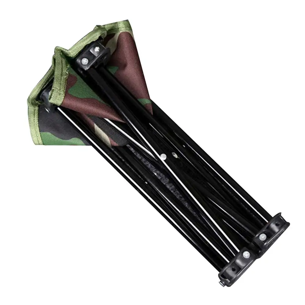 

Portable Folding Stool Camouflage Folding Chair Iron Oxford Cloth Hiking Garden with Carry Bag Beach Bench Camping