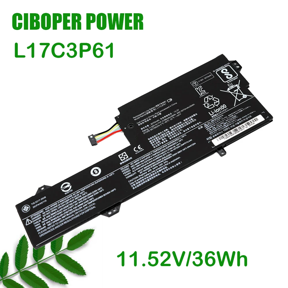 

CP New Genuine Laptop Battery L17L3P61 L17C3P61 L17M3P61 36Wh For 320S-13IKB Yoga 720-12IKB xiaoxin 7000-13 Laptop