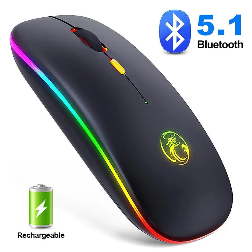 

RGB Wireless Mouse Wireless Bluetooth 5.0 Mouse Computer Silent USB Mause Rechargeable Ergonomic Laptop Mice 5.0 Bluetooth Mouse