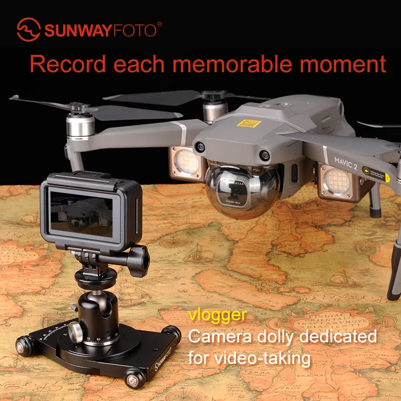 Sunwayfoto CPV-02 камера Долли алюминиевый сотовый телефон панорамная головка подставка Долли поддержка Смартфон фотографии аксессуары