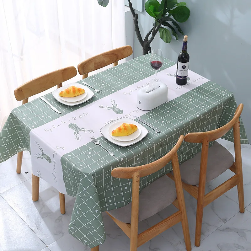 

Plastic PEVA rectangular Grid Fruit printed Tablecloth Waterproof Oilproof kitchen dining Table colth Cover Mat Oilcloth wash