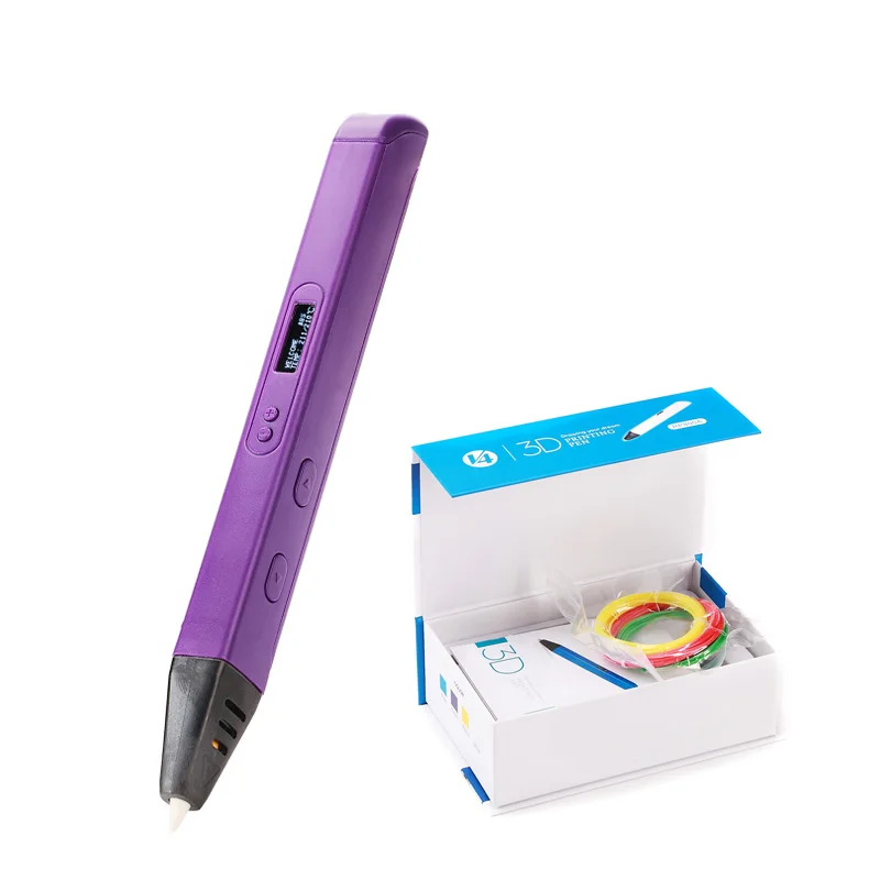 LIHUACHEN RP800A, профессиональная 3d Ручка для печати, сделай сам, 3D Ручка для рисования, для рисования, рукоделия и образования, без светодиодов - Цвет: Purple