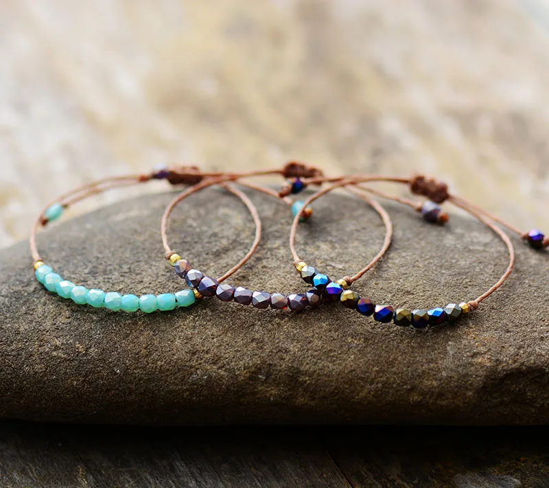 Beads Bracelet for Women Bling Crystal Woven Freindship Bracelets Femme Bohemian Vegan Bracelets