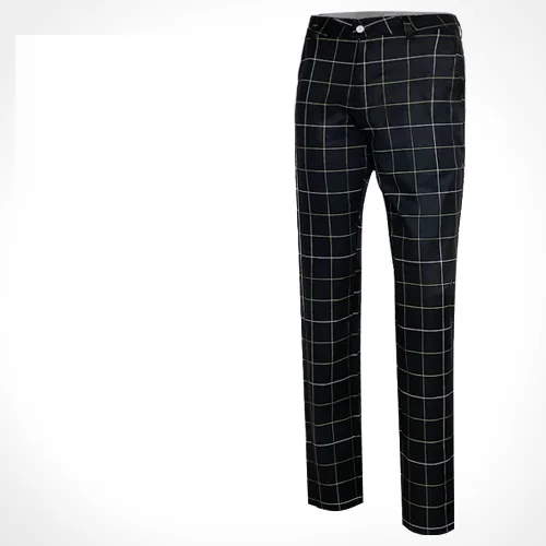 Men's Golf Pant Plaid Sports Golf Trousers High Elastic Durable Pants Male Breathable Casual Pant 4 Colors XXS-XXXL - Цвет: Черный