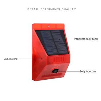

Waterproof Infrared Sensor Detector Lamp 8 LED Solar Solar Power LED Easy Installation Remote Control Loud Strobe Alarm Supply