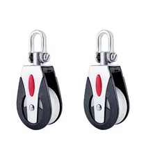 

1/2PCS 1500Lbs Universal Load Sheave Block Head Single Pulley Swivel Sailboat Plain Bearing Block Rope Runner Boat Accessories