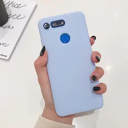 Candy Color Slim Soft Silicone Phone Case - Matte Full Body TPU Back Cover for Honor View 20 (PURPLE)