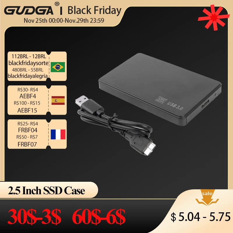 Внешний корпус GUDGA для жесткого диска 2 5 дюйма USB к SATA Гбит/с адаптер ноутбука