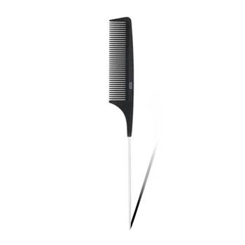 

Grooming Salon Styling Tool Non Skid Handle Professional Dyeing Tail Comb Anti Static Heat Resistant Stainless Steel Pintail