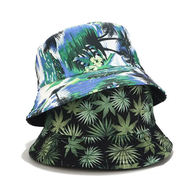 Men Women Summer Reversible Bucket Hat 