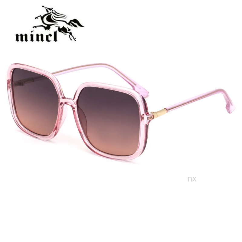 MINCL новые уникальные женские леопардовые солнцезащитные очки для мужчин больших размеров Модные Цветные линзы Винтажные Солнцезащитные очки женские роскошные очки NX - Цвет линз: pink gray