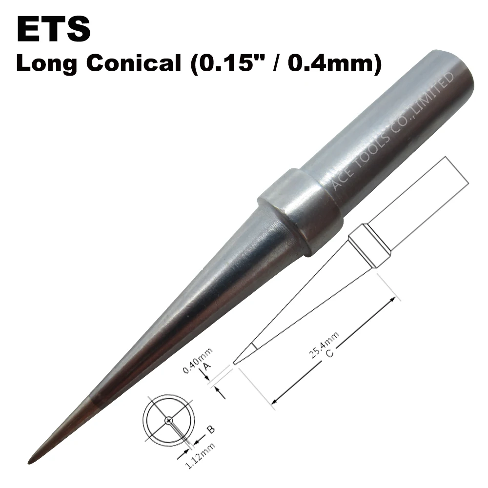 

Soldering Tip ETS Conical 0.4mm Fit WELLER WES51 WES50 WESD51 WE1010NA WE1010EU PES51 PES50 LR21 LR20 Pencil Handle Iron Bit