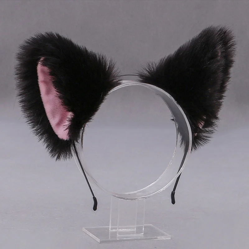 Cartoon Cat Ears Hairband Headwear Fur Ear Cat Cosplay Head Band Hair Accessories For Women Girls Kid Party Christmas Headband