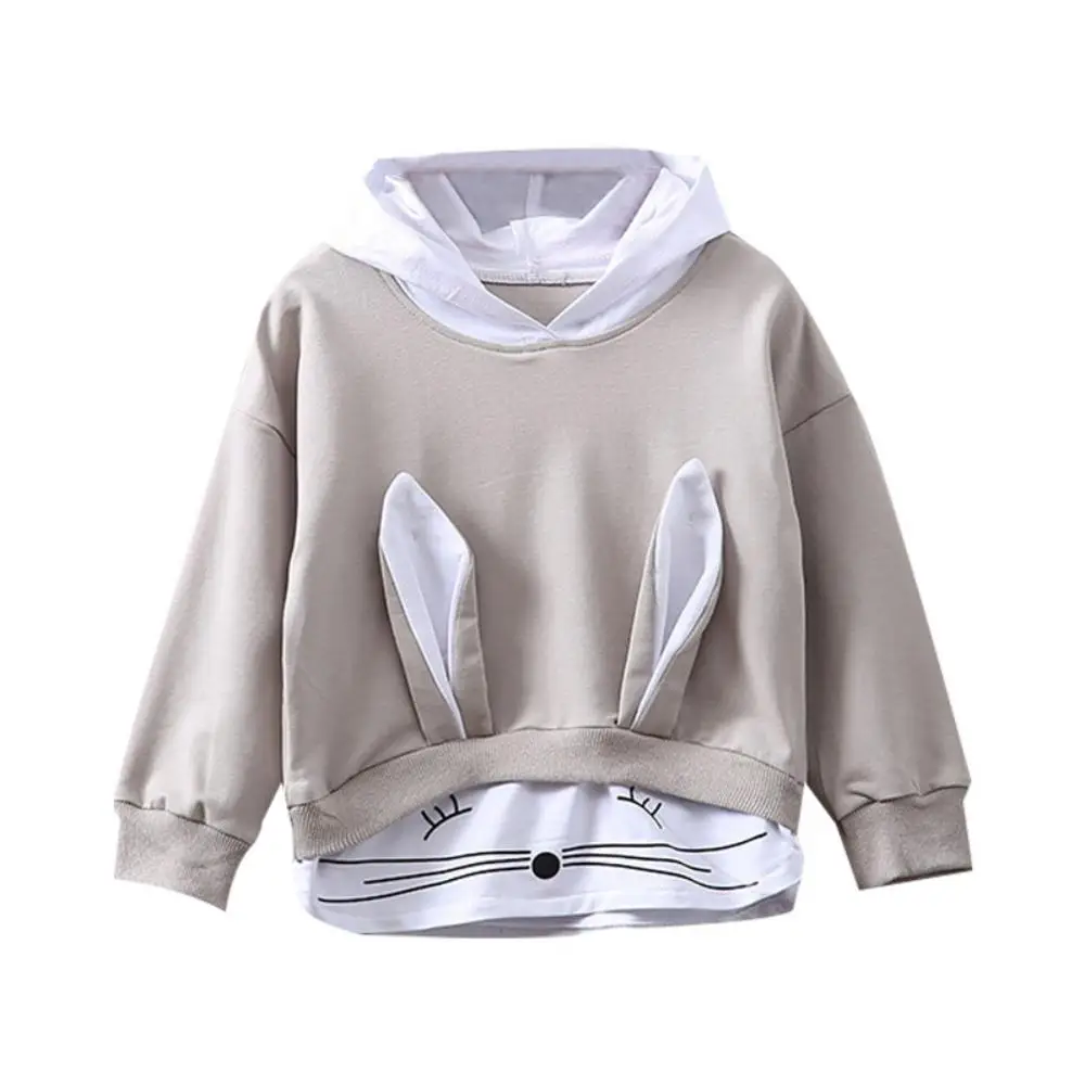 Spring Autumn Baby Girl Long Sleeve Rabbit Hoodie Sweatshirt Casual Toddler Outerwear Coat Clothes 1-4T
