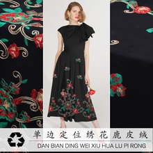 Изготовленная на заказ черная Высококачественная односторонняя вышитая оленья ткань весна сафлор куриная кожа вниз брюки платье Мода