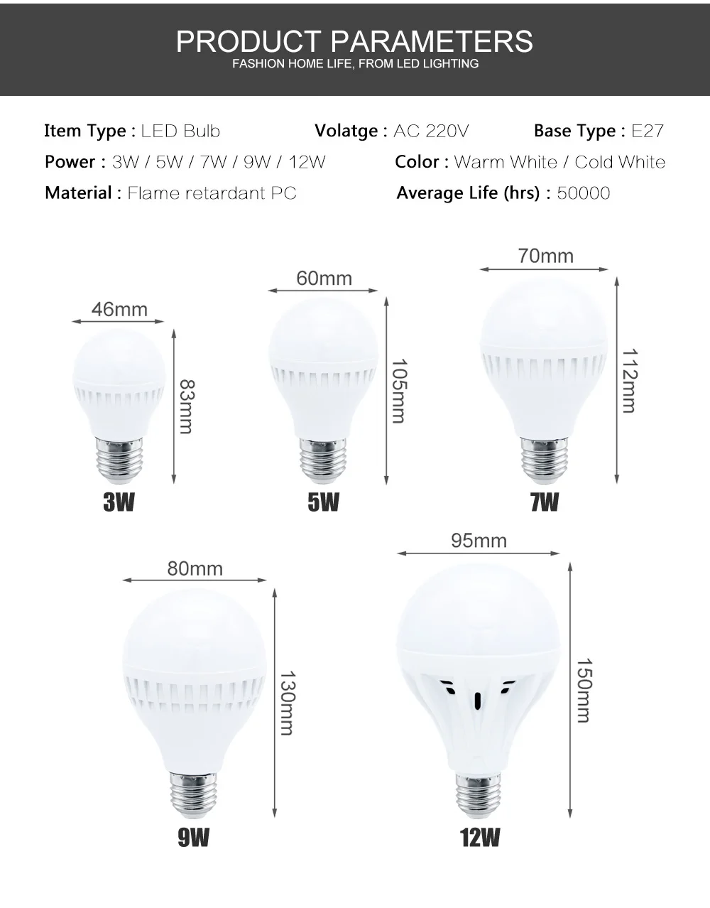 1 шт Высокое Мощность Lamparas Светодиодная лампа E27 2835 SMD 5730 3 Вт 5 Вт 7 Вт 9 Вт 12 Вт заменить галогенные Bombillas AC 220V лампы