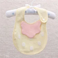 Yellow Слюнявчик из чистого хлопка для новорожденных; детские слюнявчики с милыми рисунками; Милые водонепроницаемые Слюнявчики ярких цветов для мальчиков и девочек - Цвет: Yellow