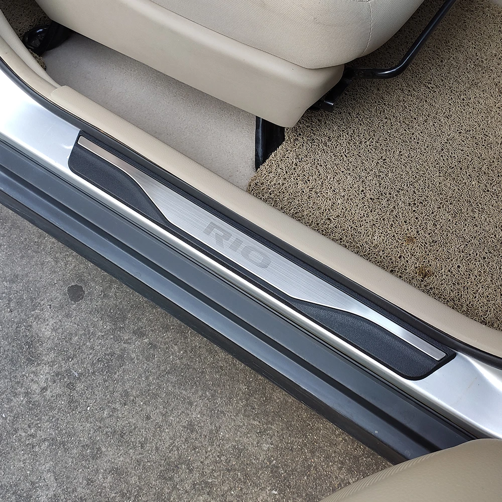 

For KIA RIO 3 4 x-line Accessories Stainless Steel Door Sill Scuff Plate Door Sills Protector car styling sticker 2013 2020 4pcs