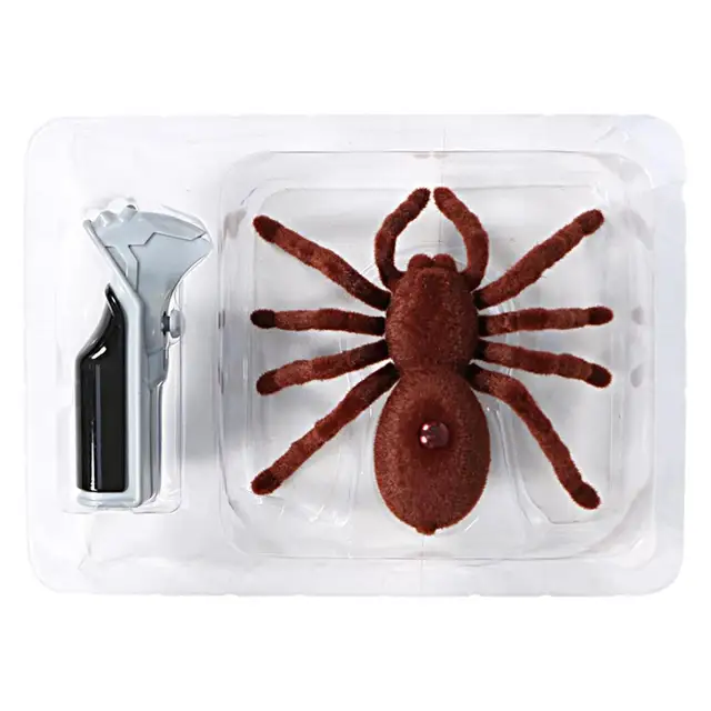 Remote Control Spider Scary Toys Simulation Soft Plush Spider Eyes Shine Tricky Prank Toy Halloween Gift Realistic Novelty Toys 5